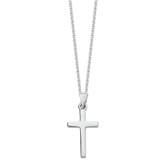 Slim silver cross pendant