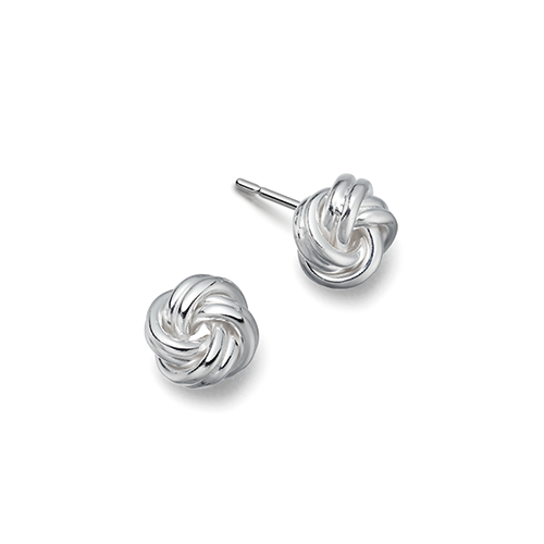 Sterling Silver Love Knot Stud Earrings