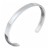 Mens Plain Silver Bracelet - hersey-and-son