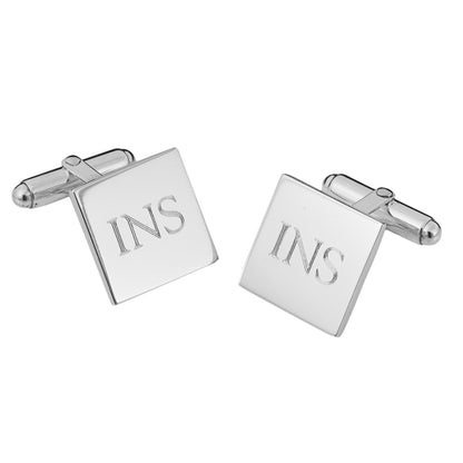 Engraved Square Hinged Cufflinks