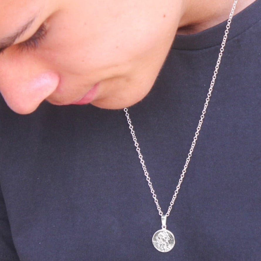 Silver St Christopher Necklace