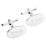 Standard Silver Oval Cufflinks - hersey-and-son