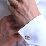 Standard Silver Oval Cufflinks - hersey-and-son