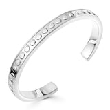 Beaded Silver Mens Cuff Bracelet - hersey-and-son