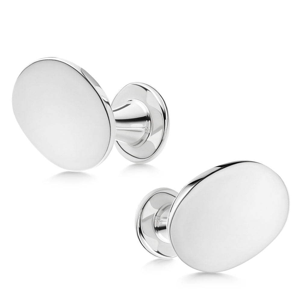 Oval Tie Bar Cufflinks - hersey-and-son