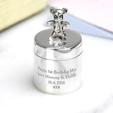 Silver Teddy First Tooth Box - hersey-and-son