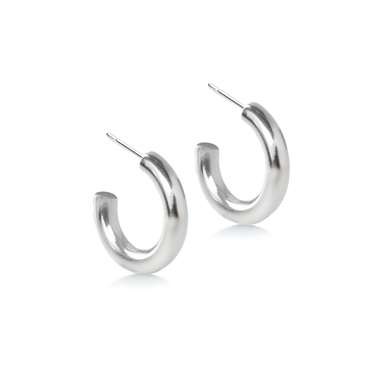Sterling silver thick hoops deals