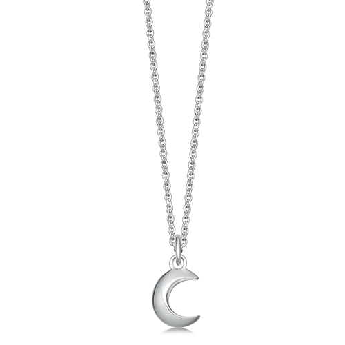 Sterling Silver Moon Necklace Pendant Hersey Son Silversmiths