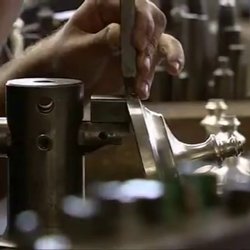 Hallmarking a silver candlestick by Hersey & Son silversmiths