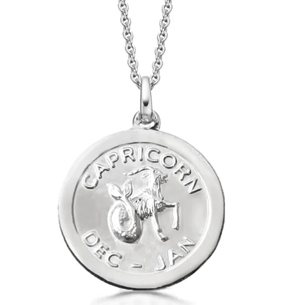 Silver Capricorn pendant.