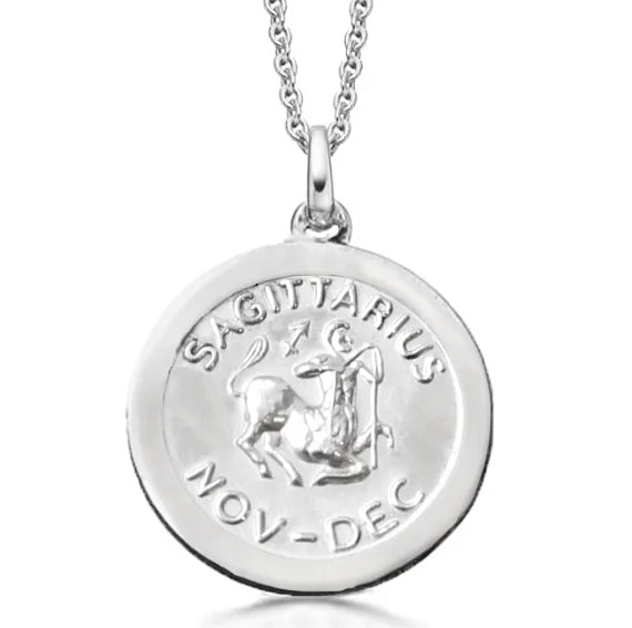 Sagittarius silver necklace.