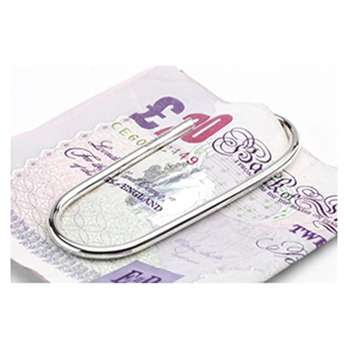 Silver money clip.