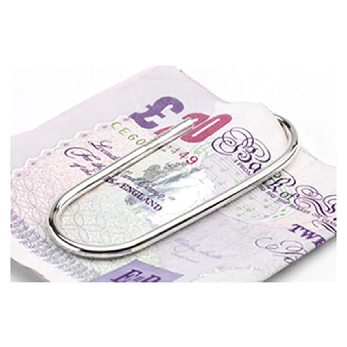 Silver money clip.