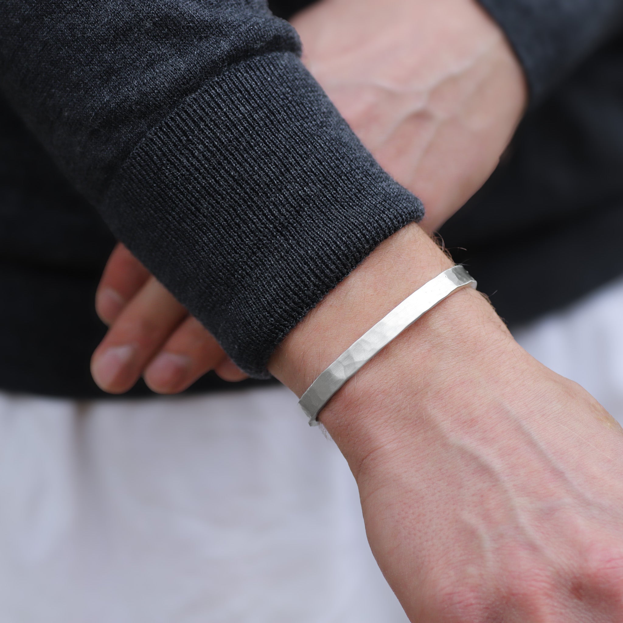 Engraved Silver Bracelets for Men
