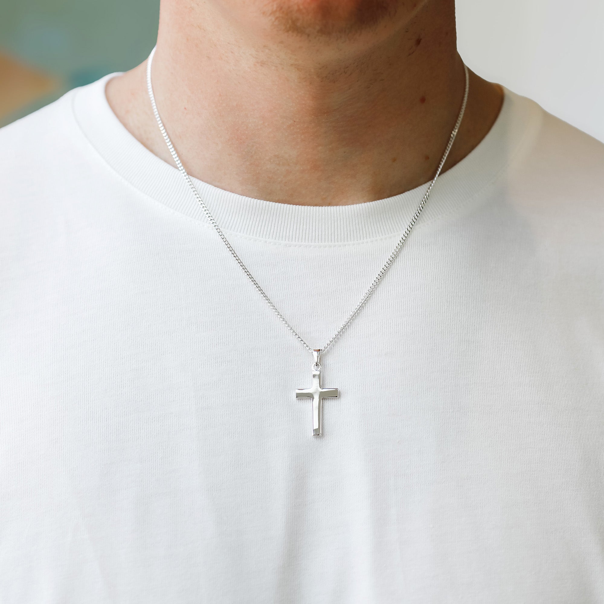 Men's Silver Cross Necklaces
