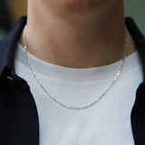 Sterling Silver Slim Figaro Chain Necklace