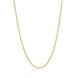 Gold chain necklace on a white background