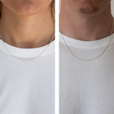 Silver Slim Figaro Chain Necklace