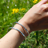 Silver Bangle No.2 - Hammered 6mm