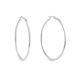 Sterling Silver Square Edged Hoop Earrings - hersey-and-son