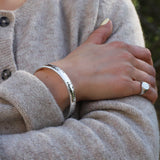 Silver Bangle No.2 -  Chunky Hammered 8mm