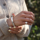 Silver Bangle No.2 -  Chunky Hammered 8mm