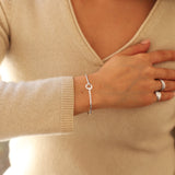 Sterling Silver Hook & Eye Bangle - Hammered