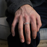 Deluxe Hammered Argentium Silver Ring - 4mm