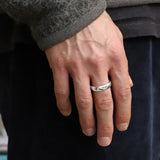 Deluxe Hammered Argentium Silver Ring - 6mm