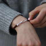 Sterling Silver & Brown Leather Bracelet - Albert Clasp
