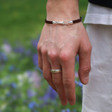 Sterling Silver & Brown Leather Bracelet - Albert Clasp