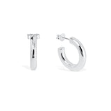 Chunky Sterling Silver Hoop Earrings