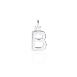 Sterling Silver Chunky "B" Initial Necklace