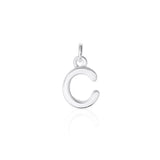 Sterling Silver Chunky "C" Initial Necklace