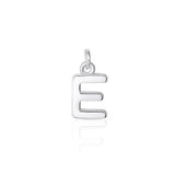 Sterling Silver Chunky "E" Initial Necklace