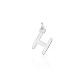 Sterling Silver Chunky "H" Initial Necklace
