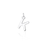 Sterling Silver Chunky "K" Initial Necklace