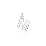 Sterling Silver Chunky "M" Initial Necklace
