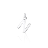 Sterling Silver Chunky "N" Initial Necklace