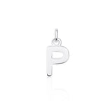 Sterling Silver Chunky "P" Initial Necklace