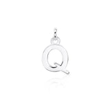Sterling Silver Chunky "Q" Initial Necklace