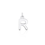 Sterling Silver Chunky "R" Initial Necklace