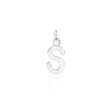 Sterling Silver Chunky "S" Initial Necklace