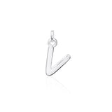 Sterling Silver Chunky "V" Initial Necklace