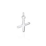 Sterling Silver Chunky "X" Initial Necklace