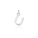 Sterling Silver Chunky "U" Initial Necklace