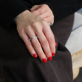 Deluxe Hammered Argentium Silver Ring - 4mm