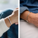 Curved Sterling Silver Cuff No.5 - 4mm Oval