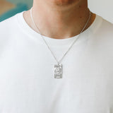 Mens St Christopher Necklace - Dog Tag