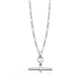 Silver Figaro T-Bar Necklace